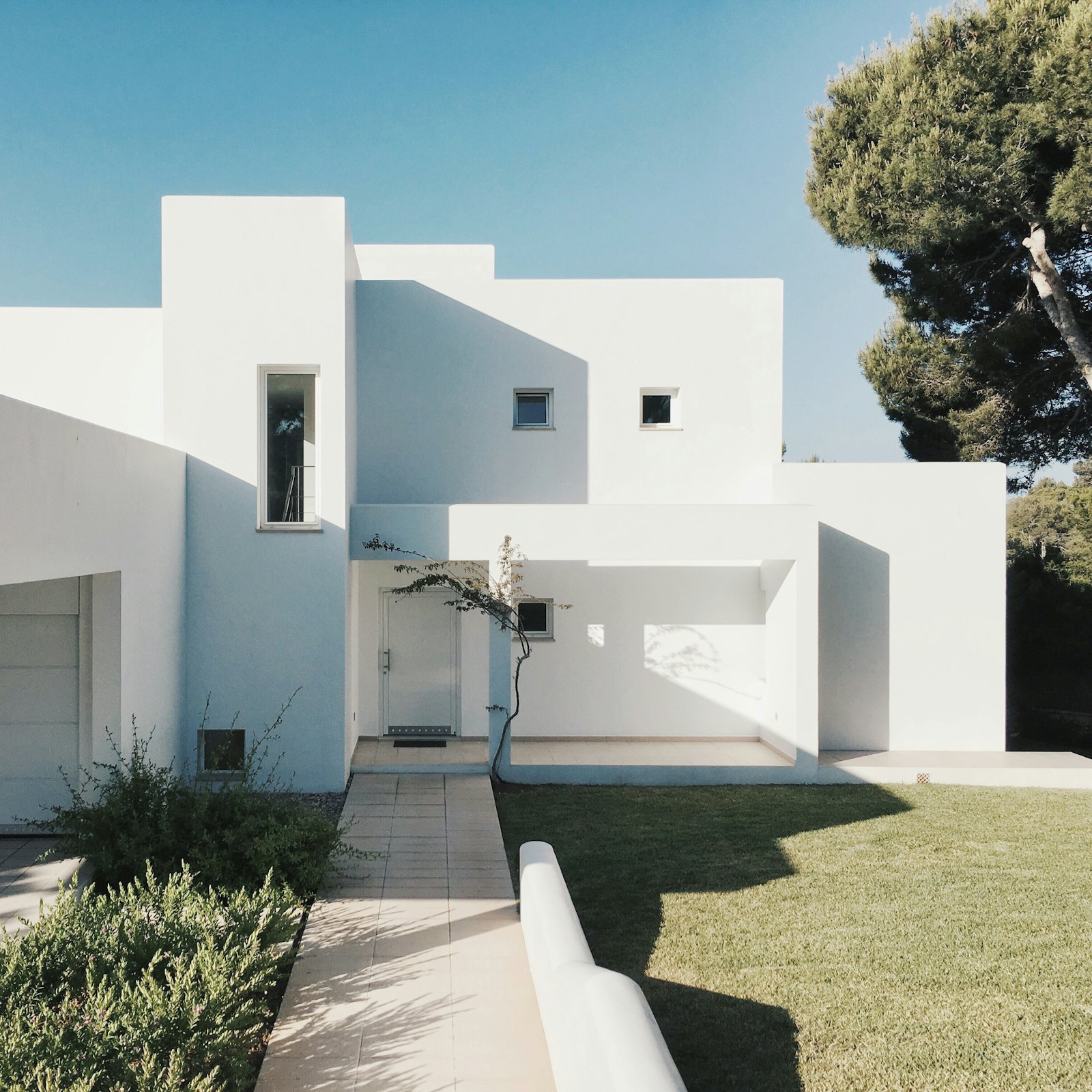 A modern white minimalist home